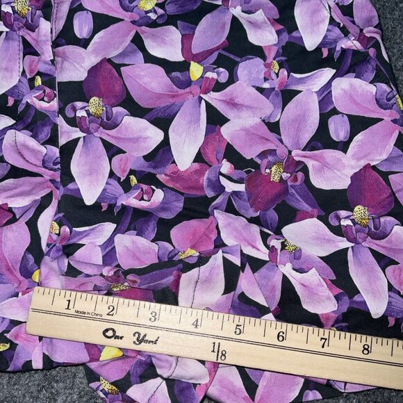 Lands’ End Shorts Womens Size 10 Purple Floral Chino Casual - Picture 7 of 10